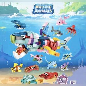 12 Ocean Animal Building Blocks
